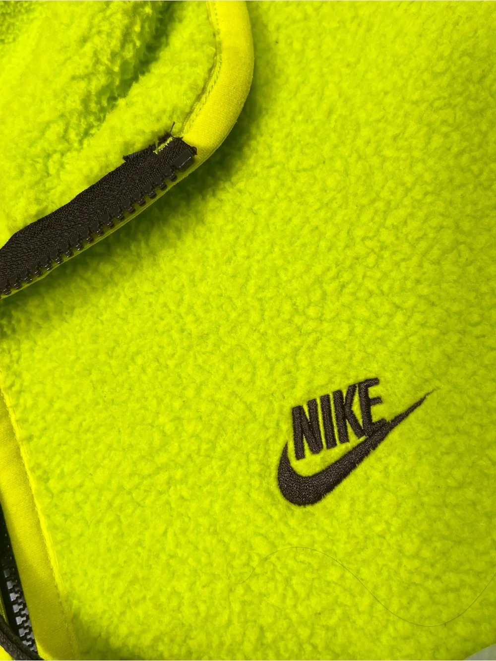 Nike NSW Sherpa Full Zip Fleece Jacket Mens L Volt Green Outdoor DD5021 345
